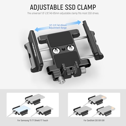 NEEWER Mount Bracket SSD Holder with Cold Shoe Cable Clamp, UA035