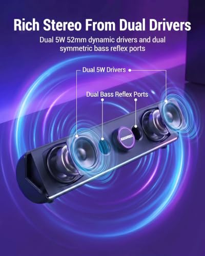 Computer Speakers for Desktop PC, USB Speakers for Gaming, Music