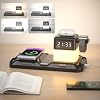 KDD Bedside Lamp with Wireless Charger, 15W Fast Charging Dock with USB A&C Ports for Phone Watch Earbuds, 4-Mode Dimmable Modern Nightstand Lamp with Digital Clock for Home Bedroom Dorm Office
