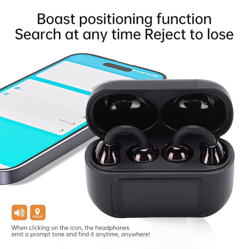 GOWENIC Wireless Earbuds, Bluetooth 6.0 Headphones with HiFi Bass Stereo, Touch Control, 6H Playtime, 30H Charging Case, Customizable Watch Face APP, for Sports and Daily Use (Black)