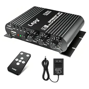 Home Audio Amplifier Bluetooth 5.0 Stereo Receiver 2.1 Channel Subwoofer Amp Board with Treble/Bass/Sub Control HiFi Sound for Home Theater, Car & Karaoke, Includes Remote & Power Adapter