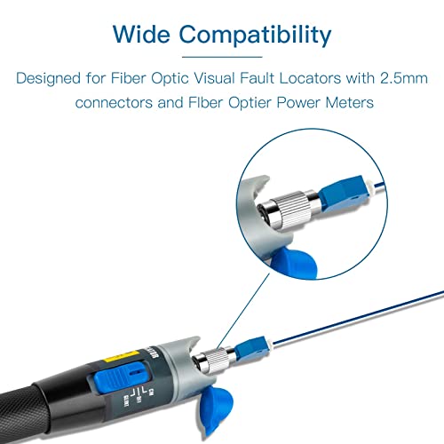 Moocci 52 Pcs Visual Fault Locator Fiber Adapter, Fiber Optic Connector, Single Mode 9/125um FC Male to LC Female Hybrid Optical Fiber Convertor Adapter Compatible with Optical Power Meter Cable