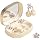 Open Ear Wireless Earbuds for Women with Makeup Mirror Charging Case, Clip-on Bluetooth 6.0 Headphones with Spatial Audio, Includes Flower & Butterfly Earrings, Long Battery Life