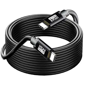 USB TYPE C to C Cable 30FT, 8K60HZ GEN2x2(Data usb2.0),TYPE C Video Output From USB3.2/ USB4.0 (NOT 100% Fast Charging) & Sync for Xreal MacBook Pro iPad Pro iPhone 15 Pro Galaxy S22 Portable Monitor