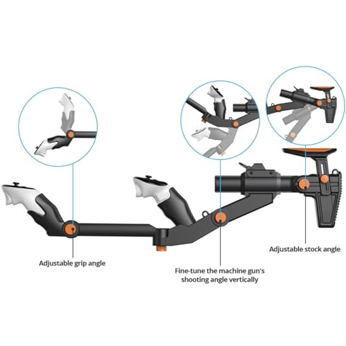 VR Gunstock for Meta Quest 2 Quest 3 Quest 3S Quest Pro – Adjustable FPS Gaming Controller Accessories with Quick Magnetic Attachment Cheek Pad for Immersive VR Gameplay (Black)