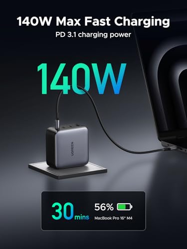 UGREEN Nexode 200W GaN USB C Charger, 4-Port Foldable Wall Charger