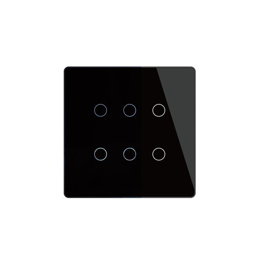 Smart WiFi 6 Gang Light Switch Smart Life/Tuya App 2/3 Way Muilti-Control Remote Control Works with Voice Control Black 6 Gang Switch