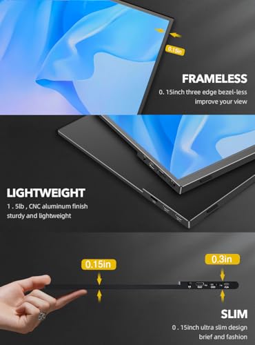 UPERFECT True 4K Portable Monitor QLED, 15.6” 600 Nits 100% AdobeRGB
