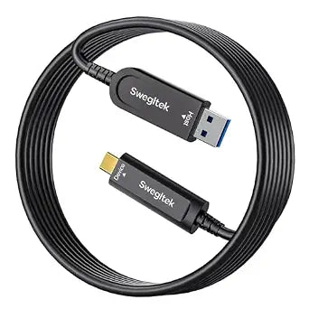 Fiber Optic USB C Cable 65ft,10Gbps High Speed Data Transfer