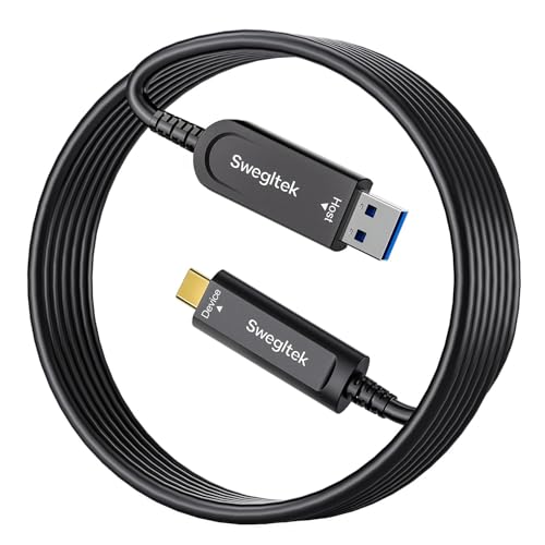 Fiber Optic USB C Cable 65ft,10Gbps High Speed Data Transfer