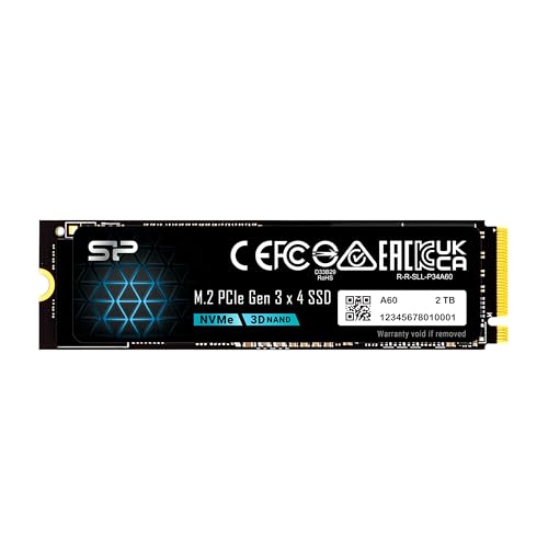 Silicon Power 2TB NVMe M.2 PCIe Gen3x4 2280 SSD Solid State Drive (SP002TBP34A60M28)