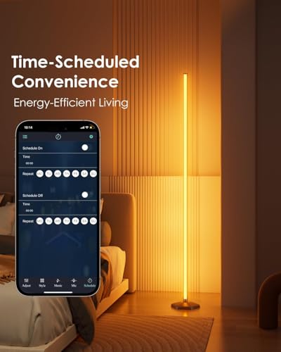 Corner Floor Lamp, 2 Pack RGB Corner Lamp with App/Remote/Button Control, Smart LED Floor Lamp with 16 Million DIY Colors & 68+ Scene, Music Sync for Living Room, Bedroom, Gaming Room (2, 57 Inch)