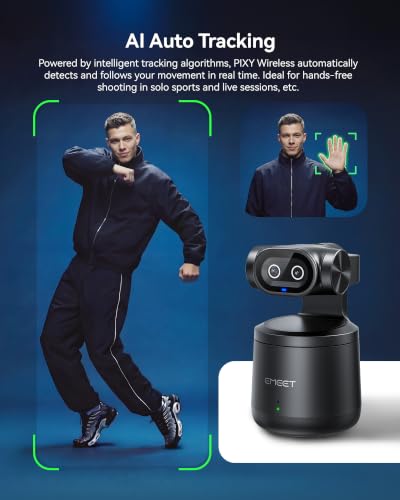 EMEET PIXY Wireless 4K Dual-Lens AI Tracking Streaming Camera