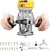 DIYTOOLIFZ Cordless Compact Router Compatible with DeWalt 20V Battery(Tool Only), with Double-Handle Router Fixed Base,800W 30000 RPM Brushless Wood Router, 15 Router Bits
