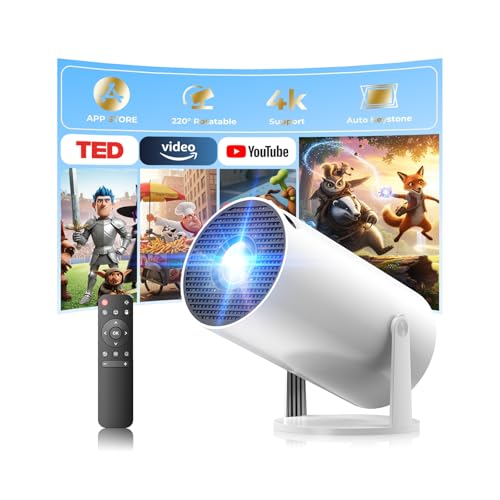 Mini Projector with WiFi 6 & Bluetooth,Auto Keystone,4K Supported