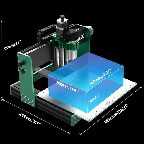 CNC Router Machine 4030-Evo Ultra 2, All-Metal XYZ Axis Dual Steel Linear Guides & Ball Screws with 800W Trim Router for Metal Aluminum Brass Wood Acrylic PCB