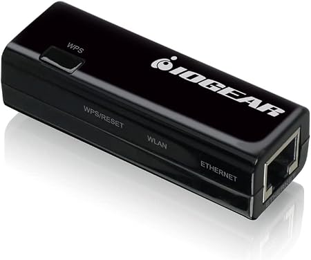 IOGEAR Universal Ethernet to Wi-Fi N Adapter - Speeds of up to 300Mbps on 2.4GHz - Push-button Wi-Fi Protected Setup (WPS) - Supports WEP, WPA, WPA2, TKIP and AES encryption - GWU637