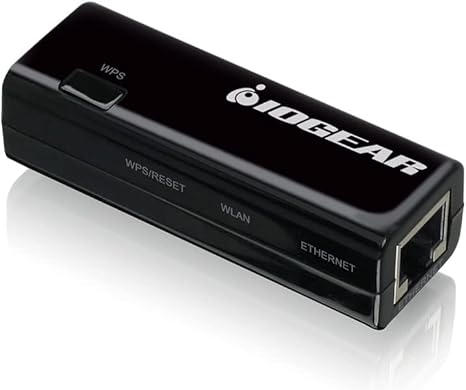 IOGEAR Universal Ethernet to Wi-Fi N Adapter - Speeds of up to 300Mbps on 2.4GHz - Push-button Wi-Fi Protected Setup (WPS) - Supports WEP, WPA, WPA2, TKIP and AES encryption - GWU637