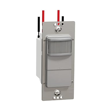 Square D by Schneider Electric Square D X Series PIR Motion Occupancy/Vacancy Sensor Light Switch, 10 Amp, Matte Gray (SQR73101GY)