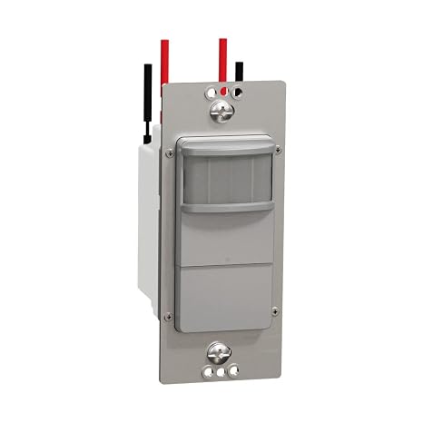 Square D by Schneider Electric Square D X Series PIR Motion Occupancy/Vacancy Sensor Light Switch, 10 Amp, Matte Gray (SQR73101GY)