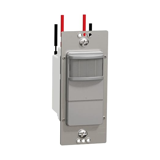 Square D by Schneider Electric Square D X Series PIR Motion Occupancy/Vacancy Sensor Light Switch, 10 Amp, Matte Gray (SQR73101GY)