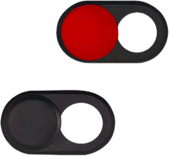 Ultra-thin laptop camera cover slider[2-Pack], suitable for iPhone, iPad, MacBook Pro, desktop computers, phone, and PC accessories camera blocker slider, excellent privacy protection - Black Red