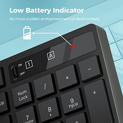 2.4G Wireless Keyboard Mouse Combo, Full-Sized for Computer- Black - Image 7