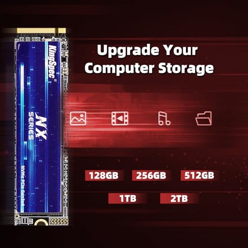 KingSpec NX Series 1TB Gen3x4 NVMe M.2 SSD, Up to 3500MB/s, 3D NAND Flash M2 2280 Internal Solid State Drive, for Desktop and Laptop