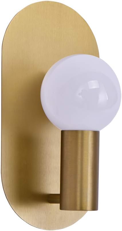 Modern Wall Sconces, Mid-Century Stylish Gold Brushed Stainless Steel Wall Lamp, Unique Oval Art Sconces Wall Mounted Lighting Fixture for Bedroom Living Room Bathroom