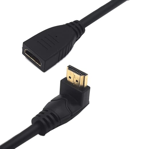 2ft 18Gbps 4K@60Hz HDMI Extension Cable, Up Angle HDMI 2.0 Male to Female Extender Adapter HD High Speed Shield Cord for Xbox HDTV PS4 PS5 Switch