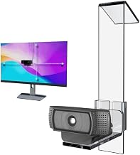 PlexiCam Pro V2 | Center Screen/Middle Screen Webcam Mount | Position Any Webcam (Not Included) Anywhere/Any Screen (Laptops-32) | Tripod gooseneck teleprompter Alternative for Eye Contact Audience - Image 1