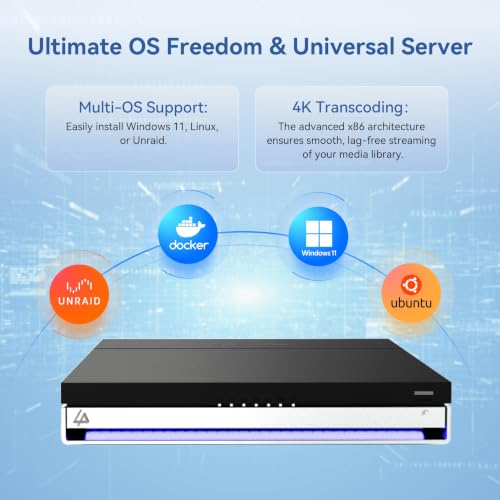 LincStation N1 6-Bay NAS Storage - 16G RAM, 128G ROM, Intel N5105 Quad-Cor 2.9 GHz, 2 Bays 2.5" SATA HDD + 4xM.2 NVMe SSD Slots, 4K HDMI, 2.5GbE, 2-Year Warranty, Network Attached Storage (Diskless)