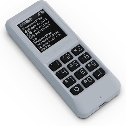 MINI Pro External encrypted SSD (512GB) - USB-C 3.1 Gen 1 | Bootable Virtual ODD/HDD (ISO, VHD, VMDK) | AES256-XTS Hardware Encryption (76 Digits) | Hardware Write-Blocker | Made in Korea