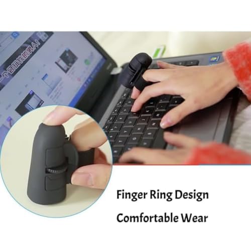 Mini Finger Mouse,Small Bluetooth Finger Ring Mouse Handheld Pocket Ring Mice Ergonomic Portable Wearable Optical Remote Control Mice for Office Home Gaming Computer Laptop Tablet Smartphone-Black