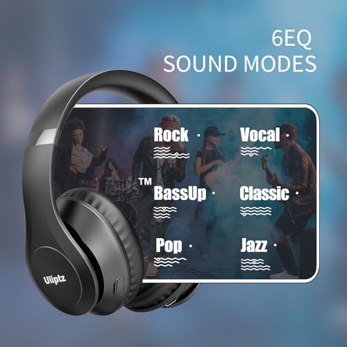 Uliptz Bluetooth Headphones Over Ear, Wireless HiFi Stereo Foldable Headset