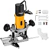 Hoteche 7.1 Amp Wood Router Tool, Variable Speed, 1/4" & 6mm Collets, Depth Adjustable to 1.18", Compact Electric Router for DIY Woodworking