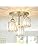 PAUFUL Modern Semi Flush Mount Ceiling Light,3-Light Golden Crystal Close to Ceiling Light Fixtures,Kitchen Light Fixtures with Clear Crystal Shade,Hallway Light Fixtures for Hallway Bedroom Bathroom
