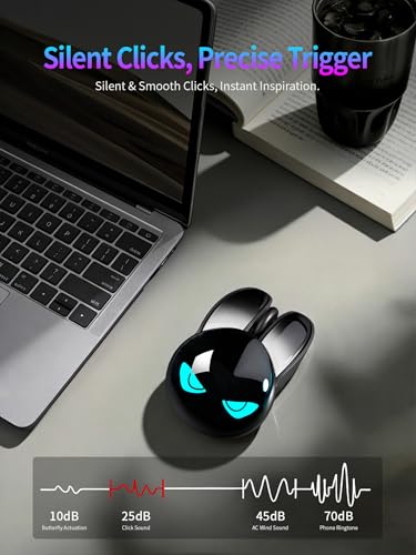 Wireless Gaming Mouse, RGB Light Eyes, Evil Bunny Design, 2.4G/BT