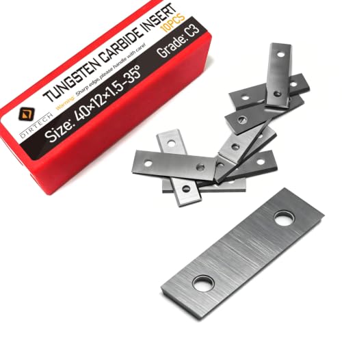 40mm Square Carbide Inserts Blades Cutters Replaceable Knives 40×12×1.5mm-35° for Flush Trim Router Bit or Woodworking Spiral/Helical Planer Cutter Head 10pcs