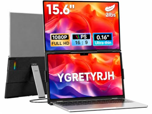Laptop Screen Extender, 15.6” FHD 1080P Portable Monitor for Laptop, 0.2" Ultra-Thin Display with 100% sRGB, Dual Screen Extender for 13–17” Laptops, Plug & Play for Windows/Mac/Chrome/Android - Image 2