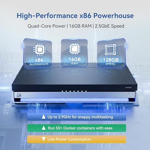 LincStation N1 6-Bay NAS Storage - 16G RAM, 128G ROM, Intel N5105 Quad-Cor 2.9 GHz, 2 Bays 2.5" SATA HDD + 4xM.2 NVMe SSD Slots, 4K HDMI, 2.5GbE, 2-Year Warranty, Network Attached Storage (Diskless)