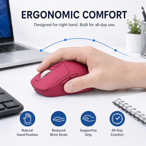 M1 Bluetooth Wireless Mouse for MacBook/Laptop/Mac - Red