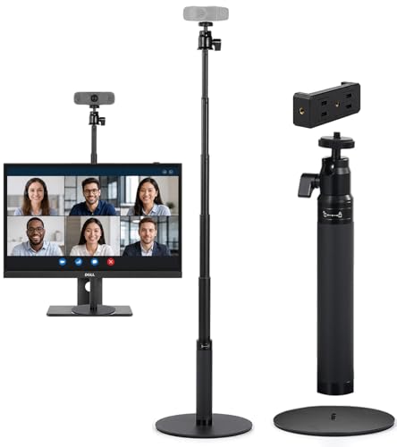 Webcam Stand for Desk, 28" Telescopic Tripod with Phone Holder, Desktop Webcam Mount Compatible with Logitech Webcam C922 C930e C920S C920 C615 C960 C920x BRIO 4K NexiGo N60, 1/4'' Thread