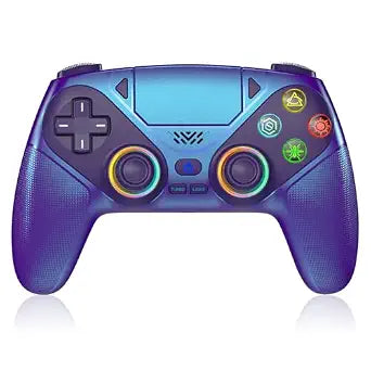 Dinosoo RGB Wireless Controller for PS5/PC – Bluetooth Gamepad with Turbo, Macro, Dual Vibration, 6-Axis Motion, 3.5mm Audio Jack & 1000mAh Battery