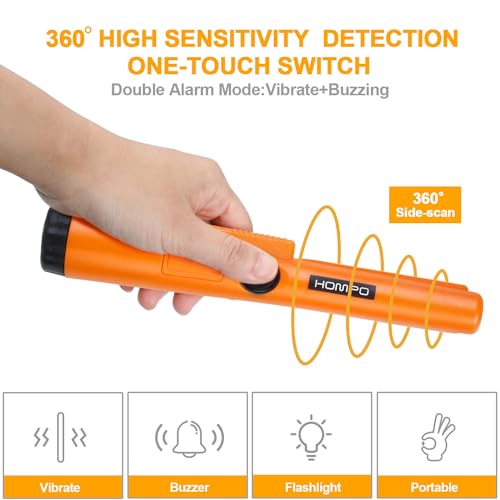Metal Detector Pinpointer - Fully Waterproof Handheld Pin Pointer Wand, High Accuracy Professional Search Treasure Pinpointing Finder Probe
