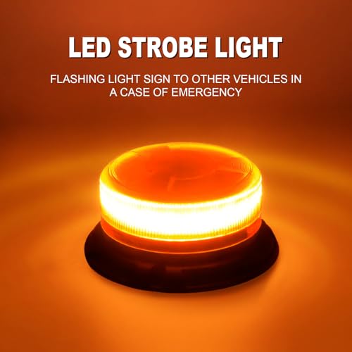 AnTom Magnetic Wireless Strobe Light Amber Warning Beacon Light for Trucks