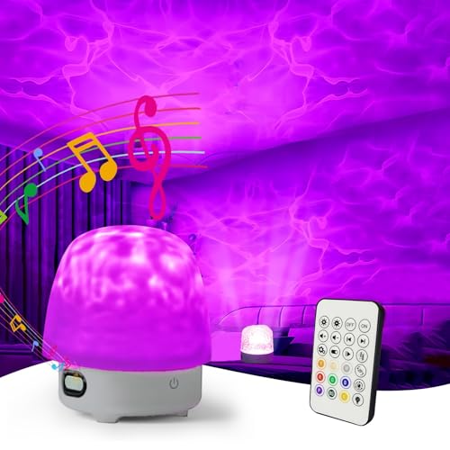 Galaxy Projector Lamp, Ocean Wave Projector Light With Bluetooth Speaker, RGB Colors Changing With Remote Control, Water Wave Light Projector Cordless For Kids, Room Decor, Bedroom, Party, Gift
