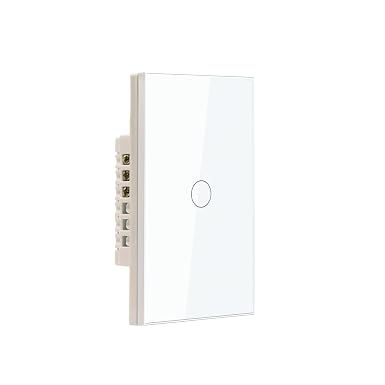 Smart Light Switch,Need Neutral Wire,Single Gang,White 1 Button