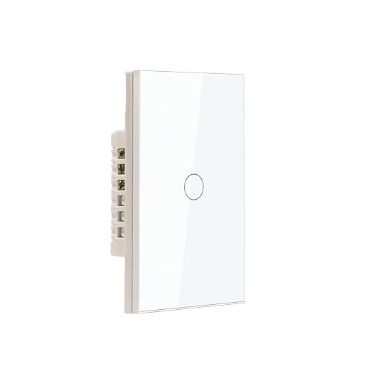 Smart Light Switch,Need Neutral Wire,Single Gang,White 1 Button