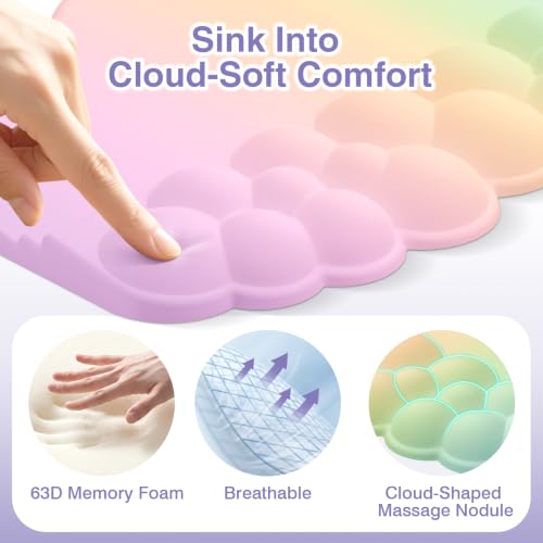 Sushret Cloud Wrist Rest with Keyboard Stand, Keyboard Riser with Wrist Pad